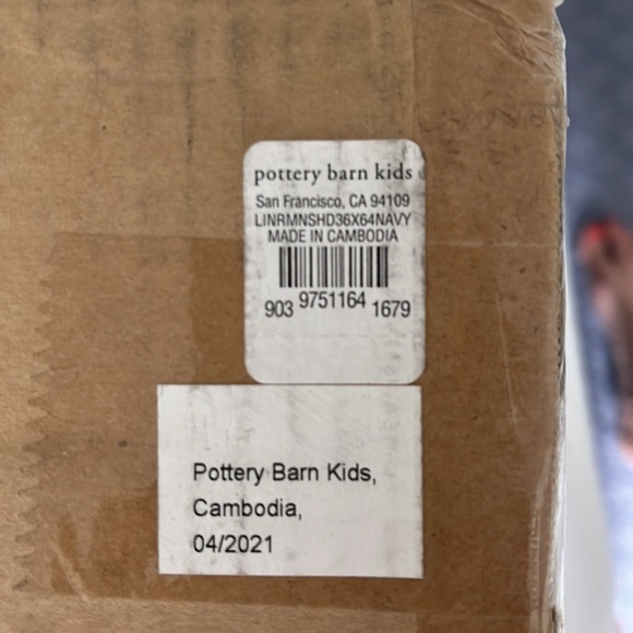 NWT! Pottery Barn Kids - Navy Linen Cordless Blackout Shades 36” wide - Picture 6 of 7